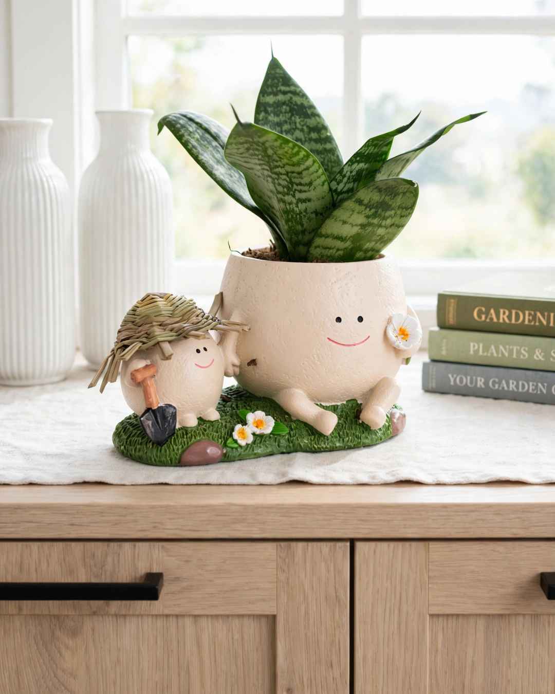 Maceta sonriente jardinero