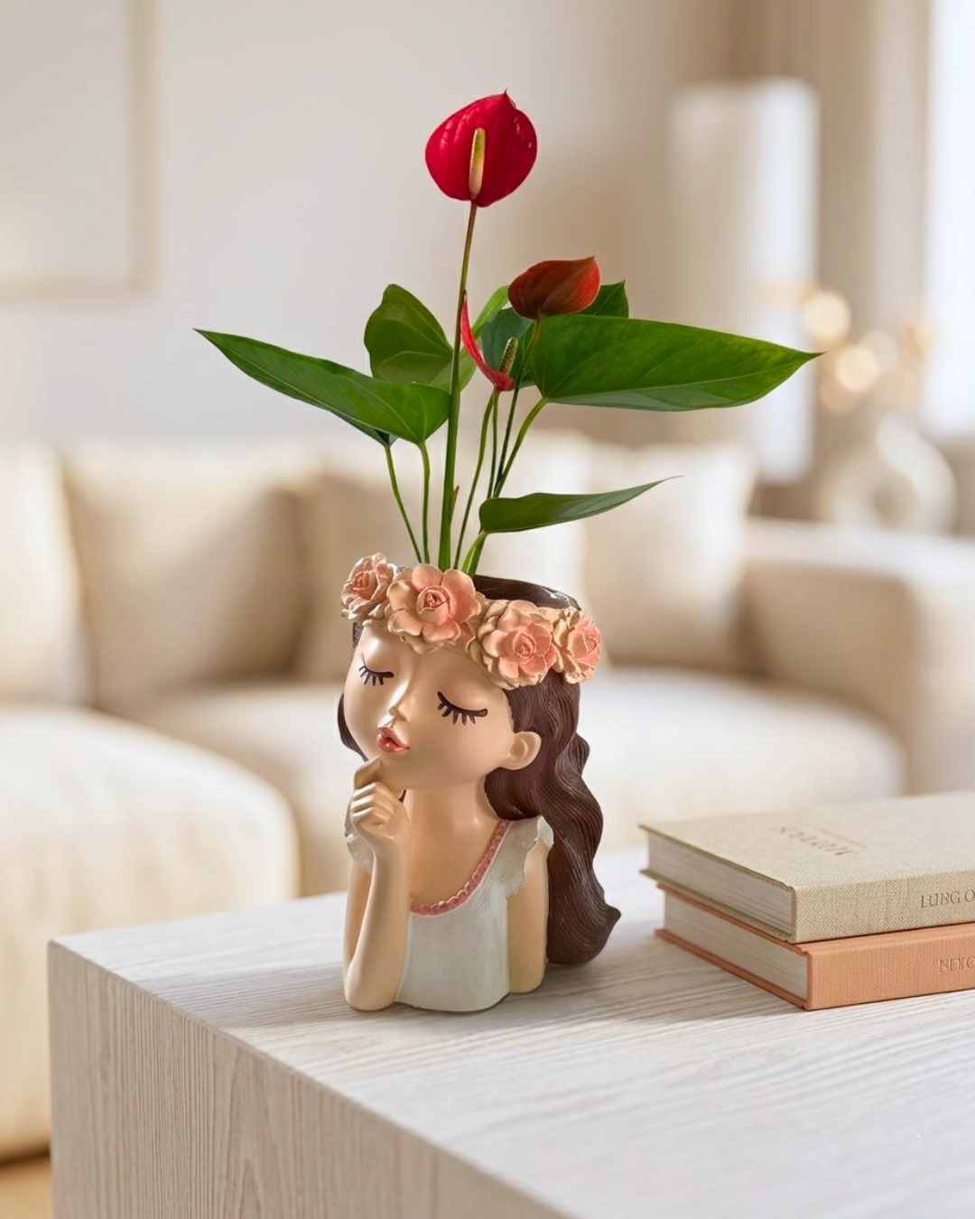 Macetas Mujer con flores