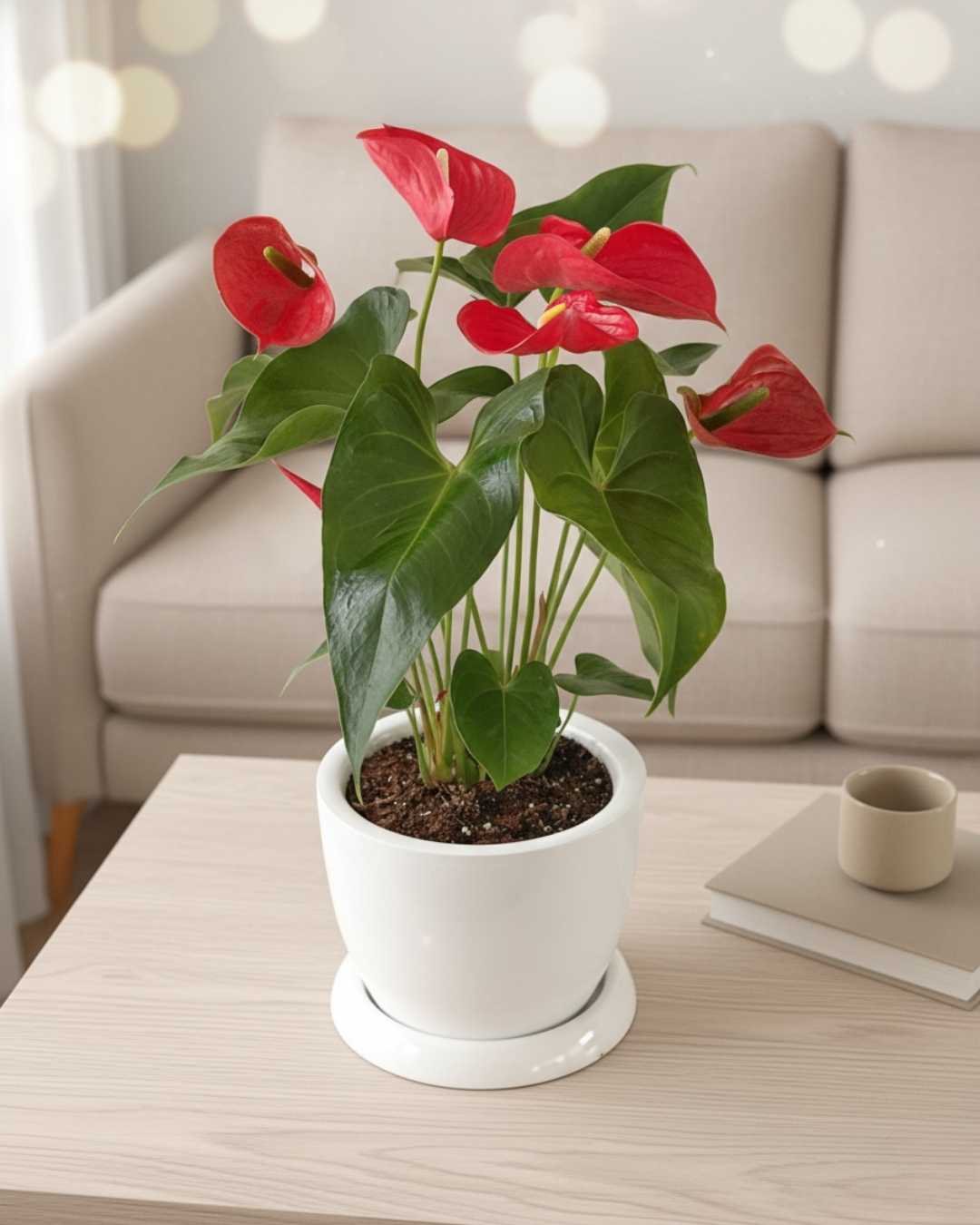 anthurium flor roja Anturio Rojo Grande — Florece Todo el Año