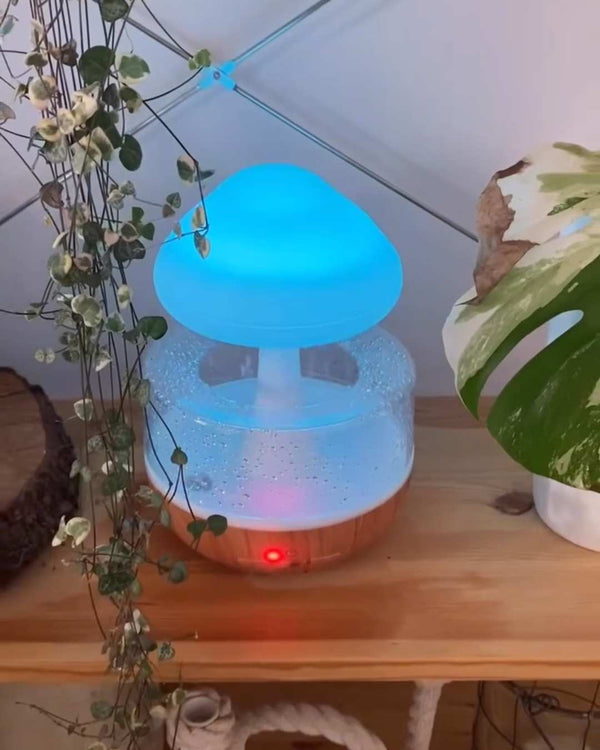 Nube y lluvia - lampara led y humidificador