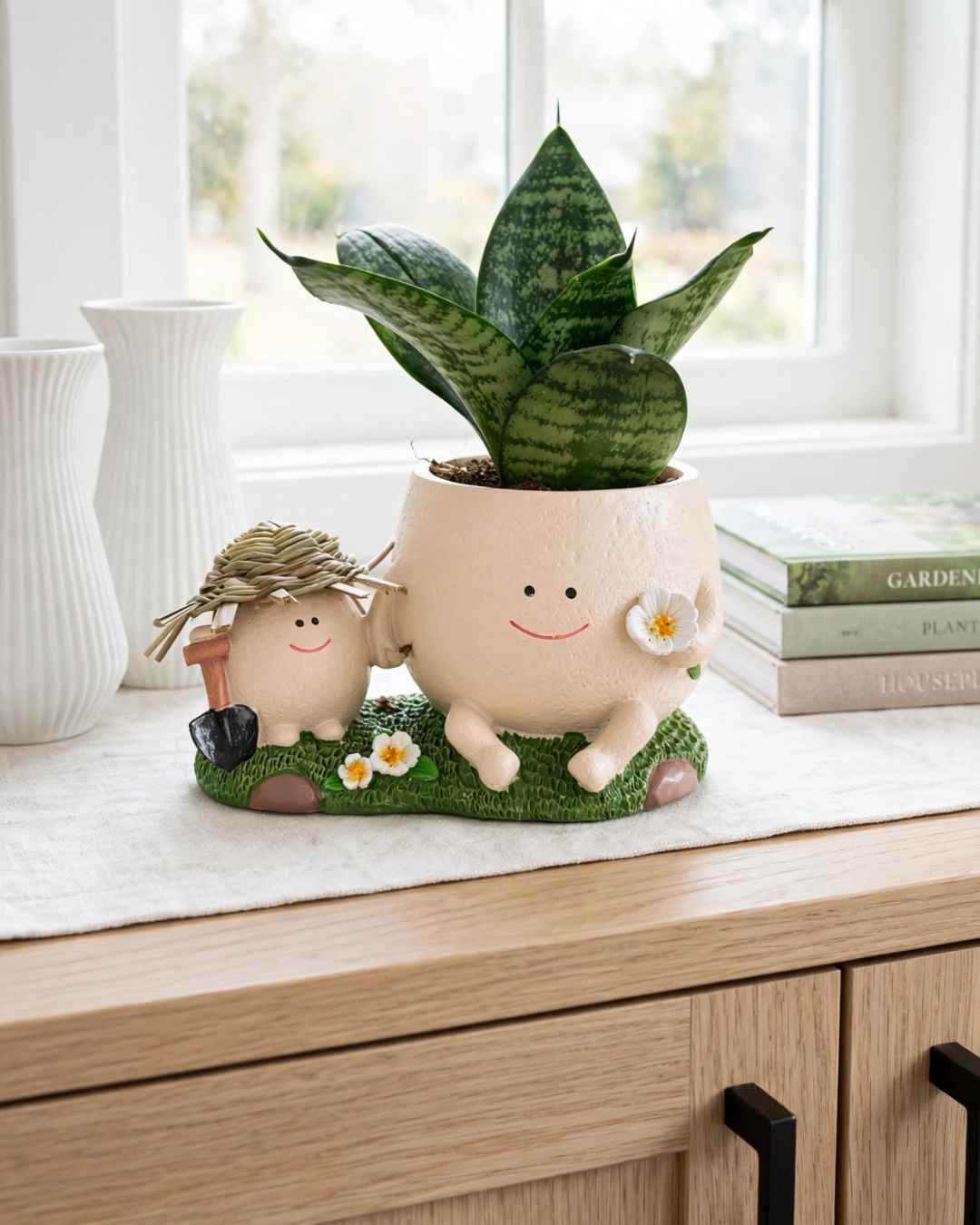 Maceta sonriente jardinero