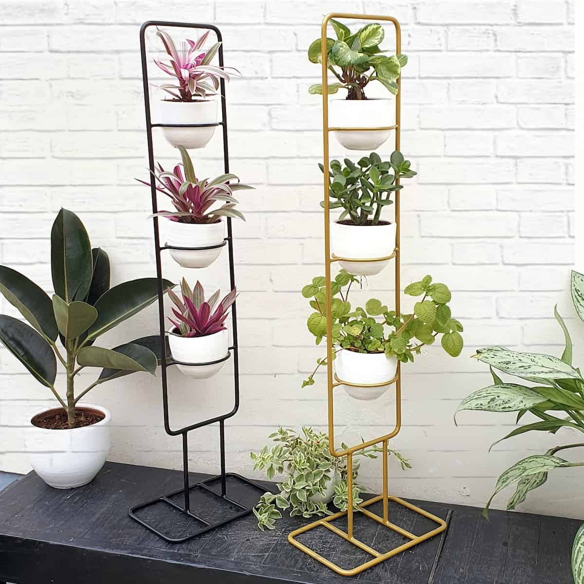 Pedestal Felicidad con plantas