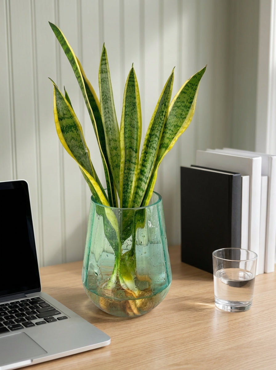 Florero Bosque - Sansevieria Golden - planta en agua